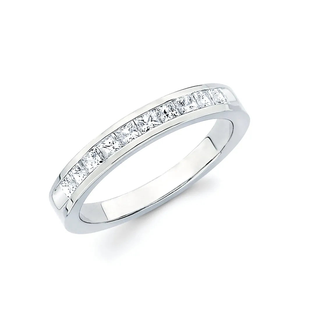 3/4 Ctw. Channel Set Princess Cut Diamond Anniversary Band in 14K Gold
