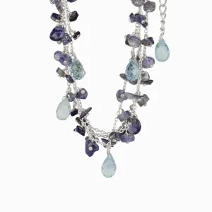 Blue Topaz & Iolite Beaded Bracelet