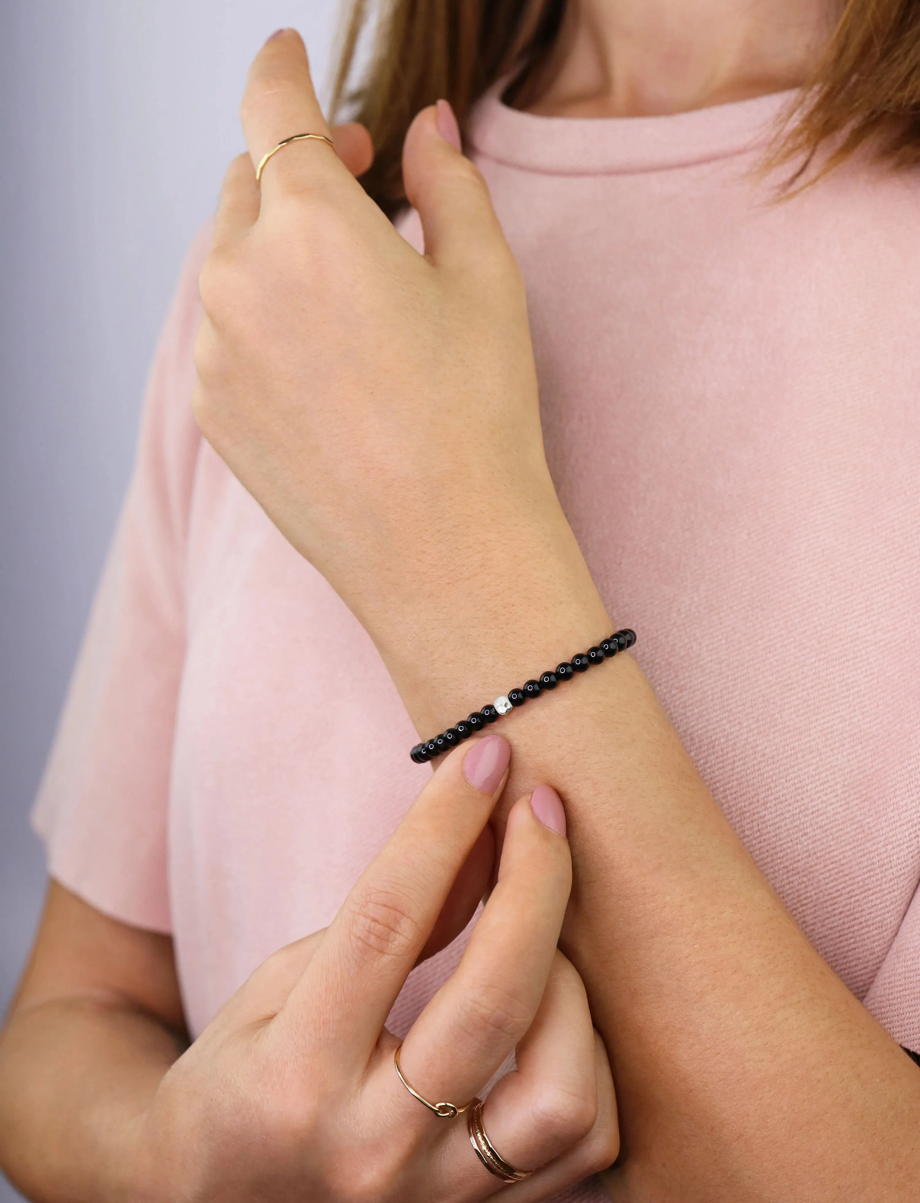 Dainty Protection Bracelet - Onyx