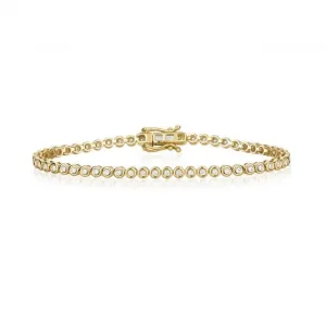 Diamond Jewellery 9ct Gold Diamond Rubover Tennis Bracelet BD038