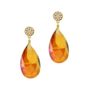 GO GLAM STATEMENT EARRINGS (AMBER/ORANGE)