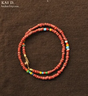 Handmade Beaded Bracelet - Coral