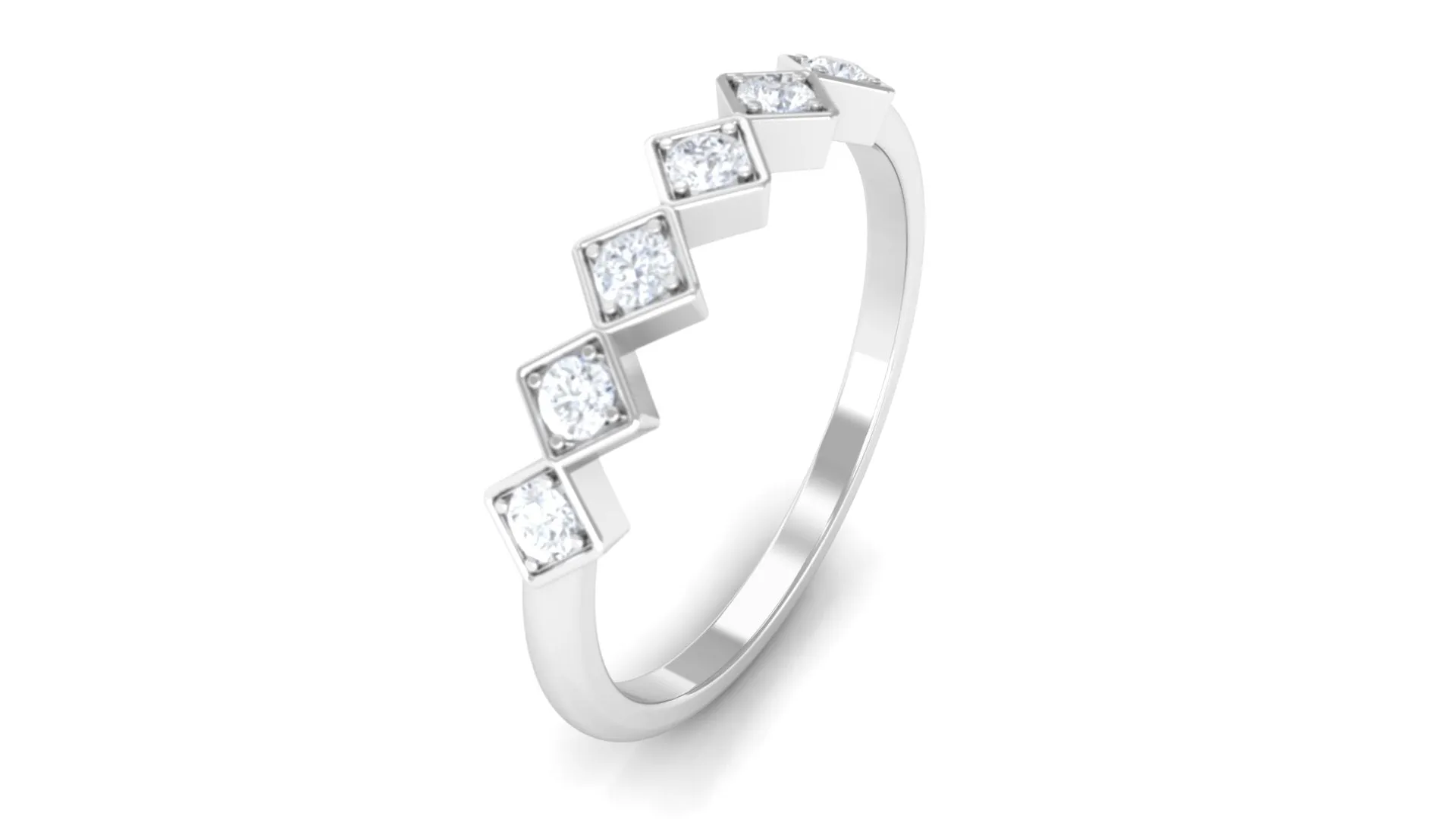 Hexagon Cut Diamond Stackable Ring for women