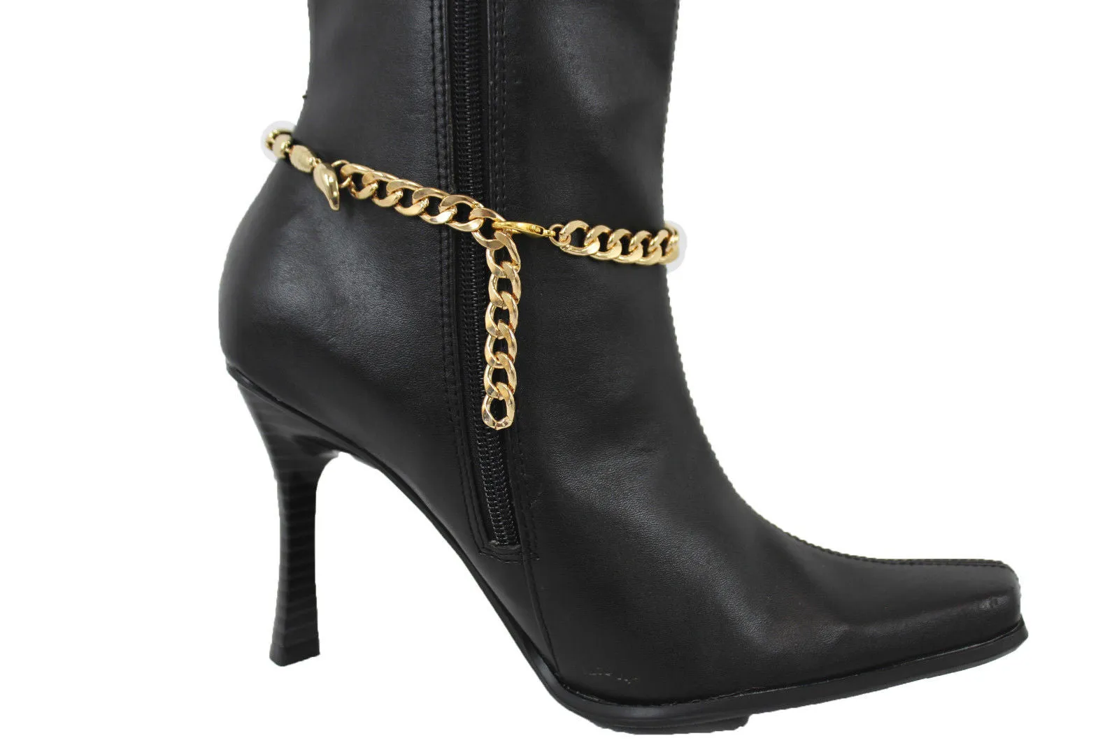 Iced Out "RICH" Gold Metal Boot Chain