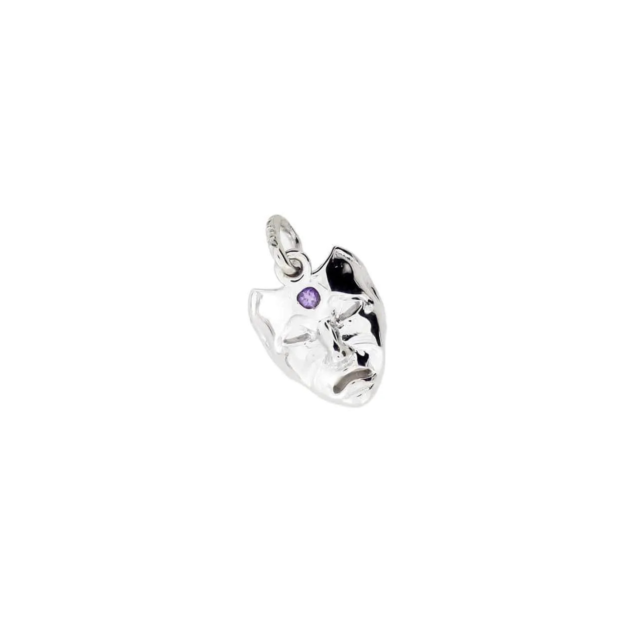Silver Amethyst Theatrical Mask Charm