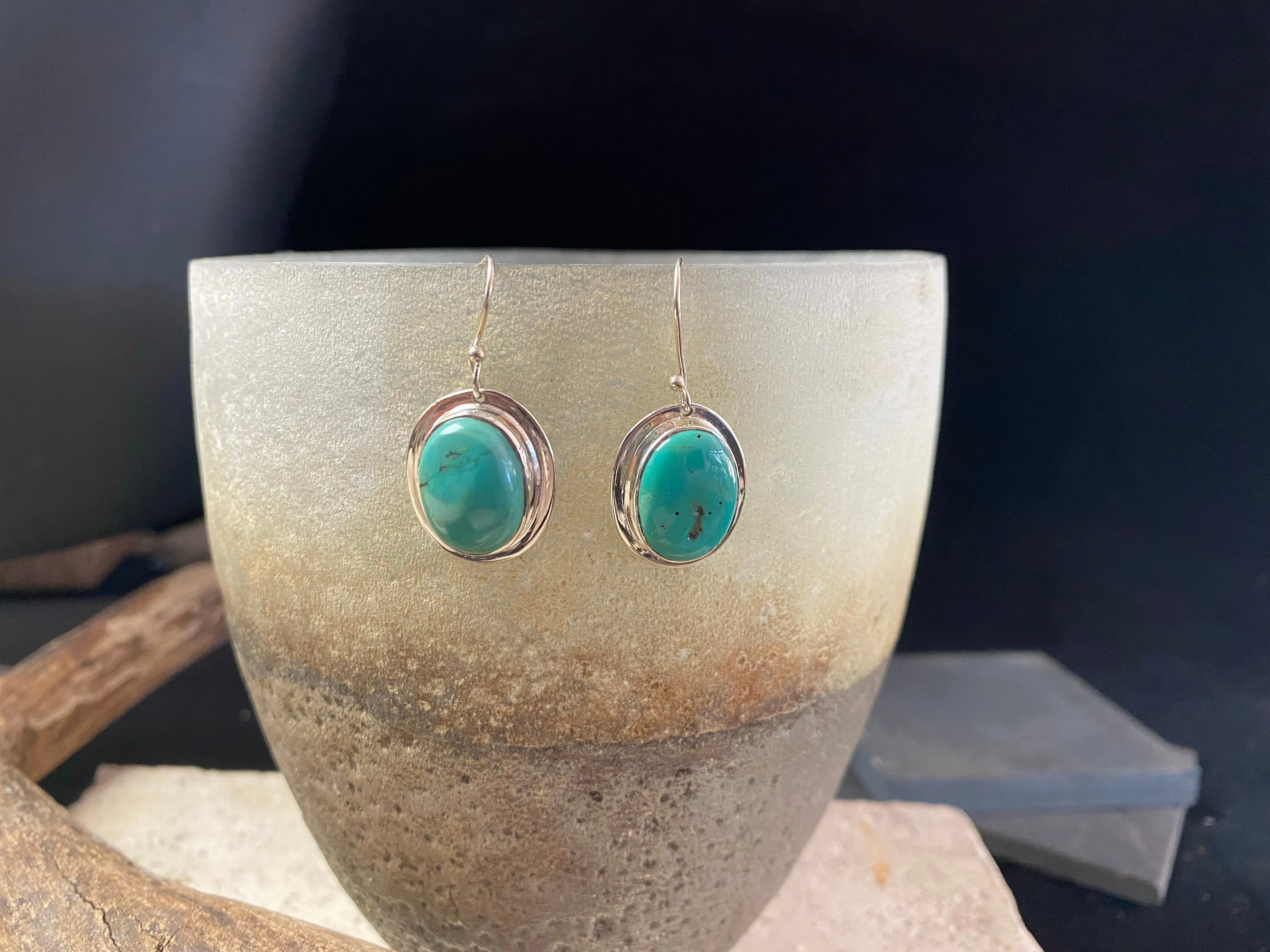 Stone And Silver Earrings - Rainbow Moonstone, Turquoise, Rose Quartz, Labradorite